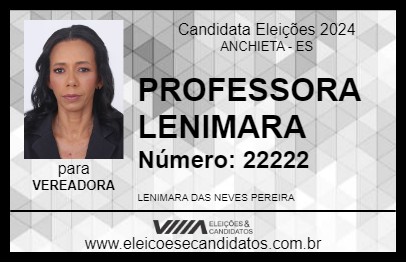 Candidato PROFESSORA LENIMARA 2024 - ANCHIETA - Eleições