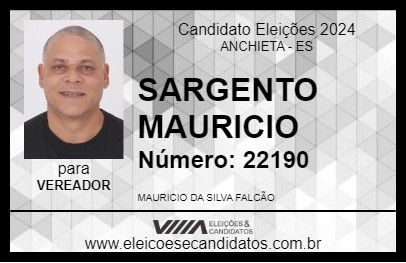 Candidato SARGENTO MAURICIO 2024 - ANCHIETA - Eleições