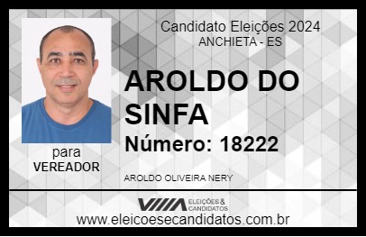 Candidato AROLDO OLIVEIRA 2024 - ANCHIETA - Eleições