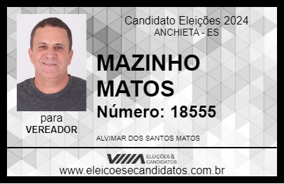 Candidato MAZINHO MATOS 2024 - ANCHIETA - Eleições