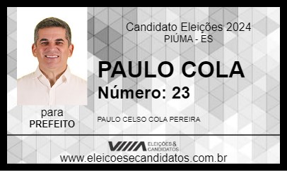 Candidato PAULO COLA 2024 - PIÚMA - Eleições