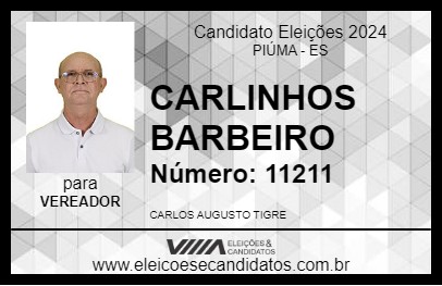 Candidato CARLINHOS BARBEIRO 2024 - PIÚMA - Eleições