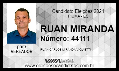 Candidato RUAN MIRANDA 2024 - PIÚMA - Eleições