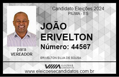 Candidato JOÃO ERIVELTON 2024 - PIÚMA - Eleições