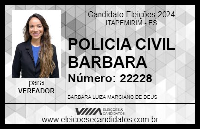 Candidato BÁRBARA LUIZA ITAPEMIRIM 2024 - ITAPEMIRIM - Eleições