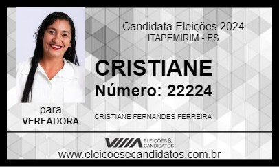 Candidato CRISTIANE 2024 - ITAPEMIRIM - Eleições