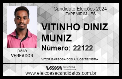 Candidato VITINHO DINIZ MUNIZ 2024 - ITAPEMIRIM - Eleições