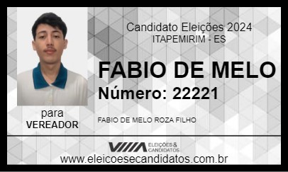 Candidato FABIO DE MELO 2024 - ITAPEMIRIM - Eleições