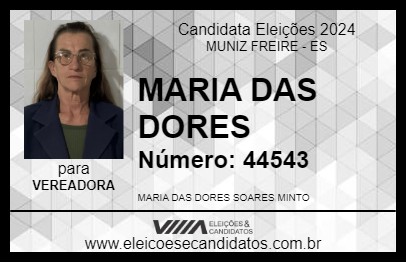 Candidato MARIA DAS DORES 2024 - MUNIZ FREIRE - Eleições