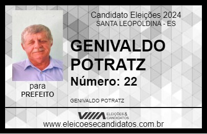 Candidato GENIVALDO POTRATZ 2024 - SANTA LEOPOLDINA - Eleições