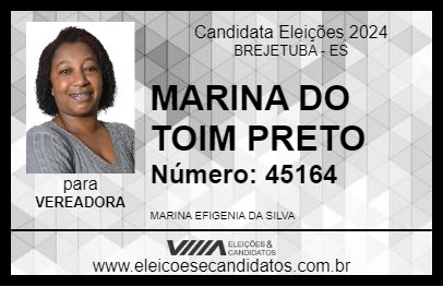 Candidato MARINA DO TOIM PRETO 2024 - BREJETUBA - Eleições