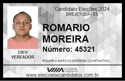 Candidato ROMARIO MARCOS  MOREIRA 2024 - BREJETUBA - Eleições