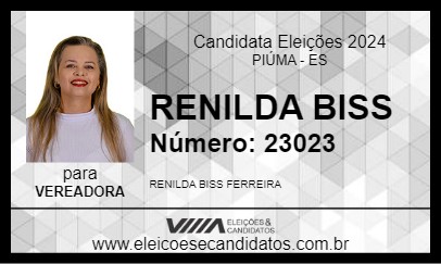 Candidato RENILDA BISS 2024 - PIÚMA - Eleições