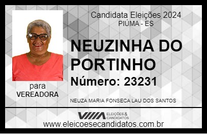 Candidato NEUZINHA DO PORTINHO 2024 - PIÚMA - Eleições