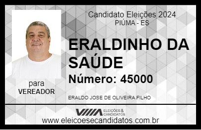 Candidato ERALDINHO DA SAÚDE 2024 - PIÚMA - Eleições