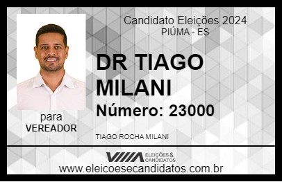 Candidato DR TIAGO MILANI 2024 - PIÚMA - Eleições