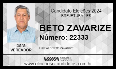 Candidato BETO ZAVARIZE 2024 - BREJETUBA - Eleições