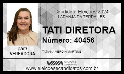 Candidato TATI DIRETORA 2024 - LARANJA DA TERRA - Eleições