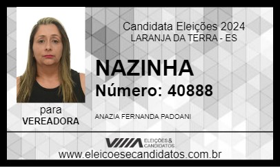 Candidato NAZINHA 2024 - LARANJA DA TERRA - Eleições