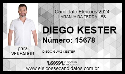 Candidato DIEGO KESTER 2024 - LARANJA DA TERRA - Eleições