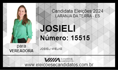 Candidato JOSIELI 2024 - LARANJA DA TERRA - Eleições