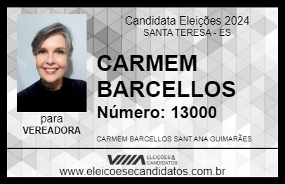 Candidato CARMEM BARCELLOS 2024 - SANTA TERESA - Eleições