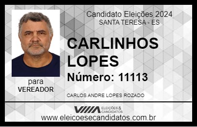 Candidato CARLINHOS LOPES 2024 - SANTA TERESA - Eleições