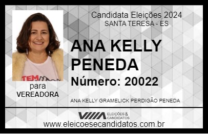 Candidato ANA KELLY PENEDA 2024 - SANTA TERESA - Eleições