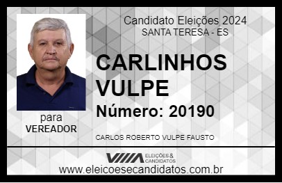 Candidato CARLINHOS VULPE 2024 - SANTA TERESA - Eleições