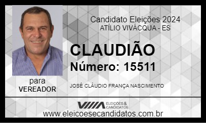 Candidato CLAUDIÃO 2024 - ATÍLIO VIVÁCQUA - Eleições