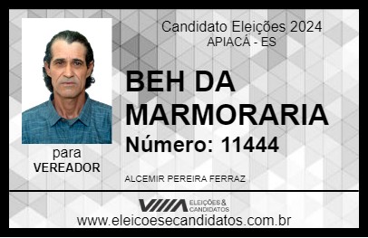 Candidato BEH DA MARMORARIA 2024 - APIACÁ - Eleições