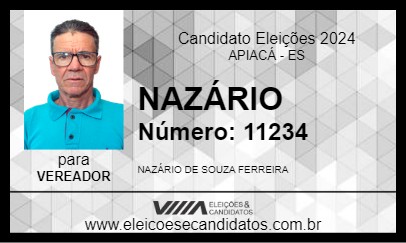 Candidato NAZÁRIO 2024 - APIACÁ - Eleições