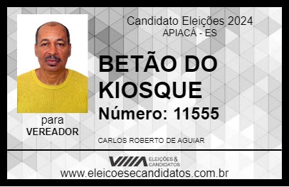 Candidato BETÃO DO KIOSQUE 2024 - APIACÁ - Eleições