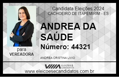 Candidato ANDREA DA SAÚDE 2024 - CACHOEIRO DE ITAPEMIRIM - Eleições