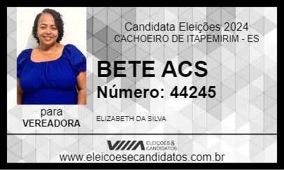 Candidato BETE ACS 2024 - CACHOEIRO DE ITAPEMIRIM - Eleições