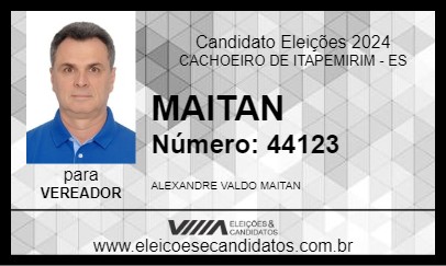 Candidato MAITAN 2024 - CACHOEIRO DE ITAPEMIRIM - Eleições