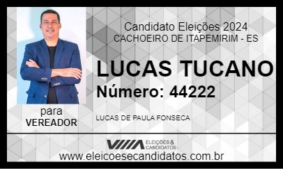 Candidato LUCAS TUCANO 2024 - CACHOEIRO DE ITAPEMIRIM - Eleições