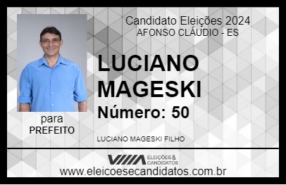 Candidato LUCIANO MAGESKI 2024 - AFONSO CLÁUDIO - Eleições