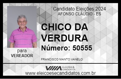 Candidato CHICO DA VERDURA 2024 - AFONSO CLÁUDIO - Eleições