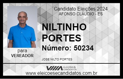 Candidato NILTINHO PORTES 2024 - AFONSO CLÁUDIO - Eleições