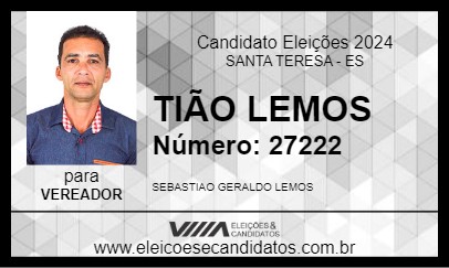 Candidato TIÃO LEMOS 2024 - SANTA TERESA - Eleições