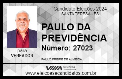 Candidato PAULÃO 2024 - SANTA TERESA - Eleições