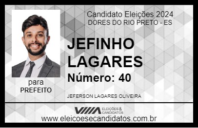 Candidato JEFINHO LAGARES 2024 - DORES DO RIO PRETO - Eleições