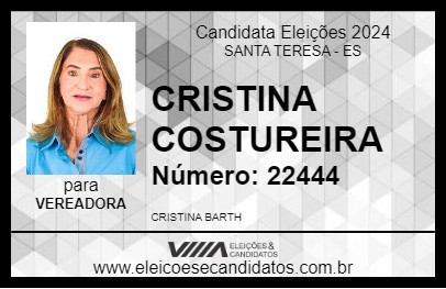 Candidato CRISTINA COSTUREIRA 2024 - SANTA TERESA - Eleições