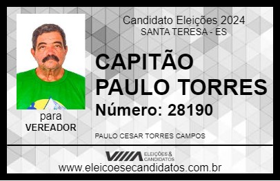 Candidato CAPITÃO PAULO TORRES 2024 - SANTA TERESA - Eleições