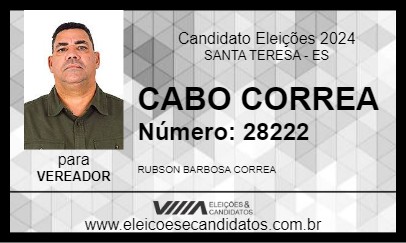 Candidato CABO CORREA 2024 - SANTA TERESA - Eleições