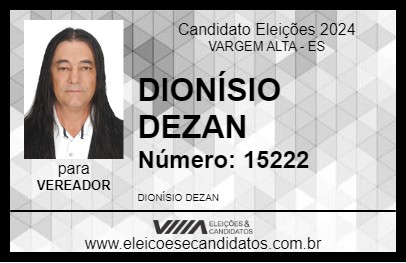 Candidato DIONÍSIO DEZAN 2024 - VARGEM ALTA - Eleições