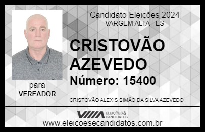 Candidato CRISTOVÃO AZEVEDO 2024 - VARGEM ALTA - Eleições