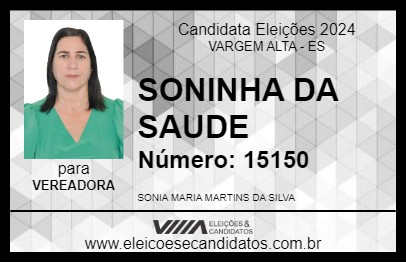 Candidato SONINHA DA SAUDE 2024 - VARGEM ALTA - Eleições