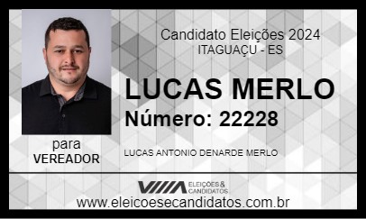 Candidato LUCAS MERLO 2024 - ITAGUAÇU - Eleições